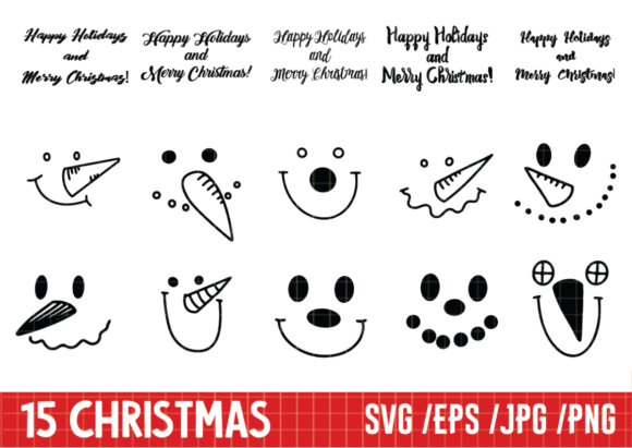 15 Christmas Snowman Illustrations