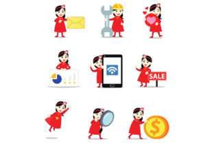 Character Christmas Sack Illustrations