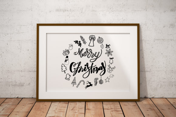 Christmas and Happy New Year Lettering