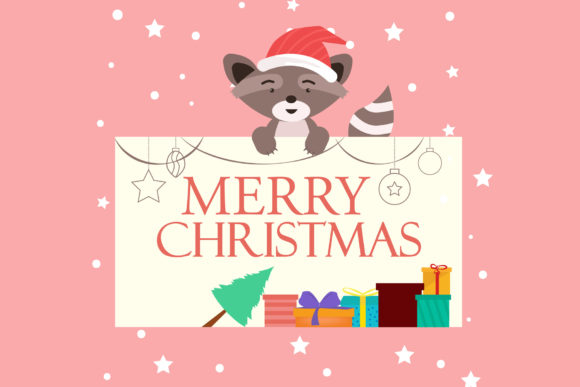 Christmas Background with Cute Animal