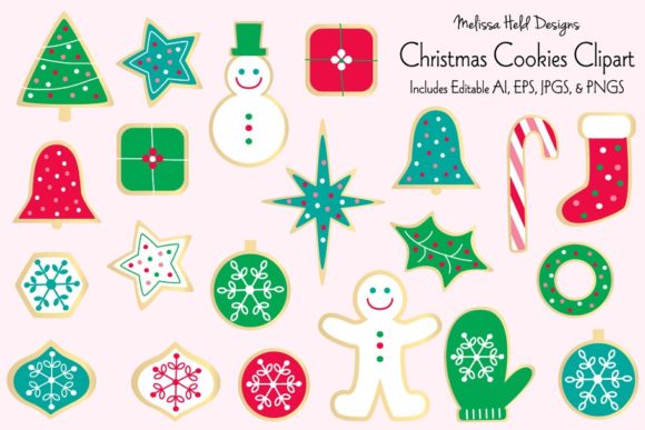 Christmas Cookies Clipart for Festive Branding