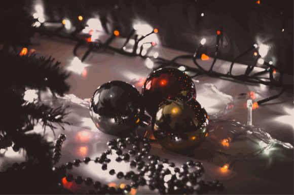 Christmas Decoration with Toys Illustrations