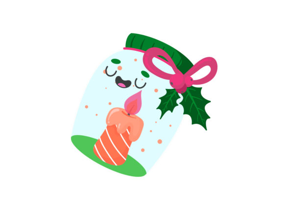 Christmas Illustration Green Jar