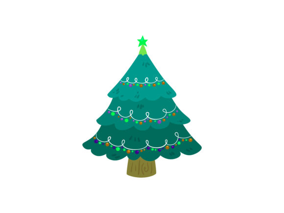 Christmas Illustration Green Tree