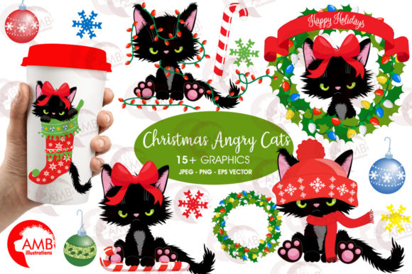 Christmas Kittens Clipart 2660 Illustrations