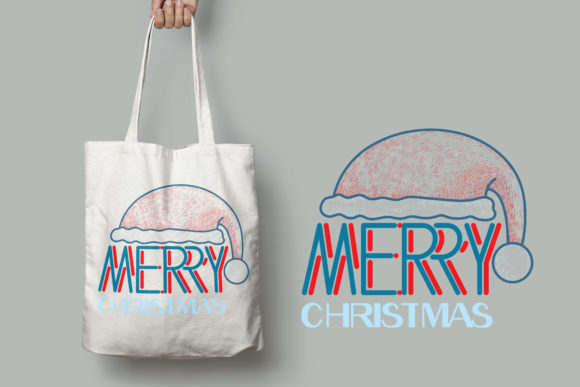 Christmas Lettering with Santa s Hat Illustrations