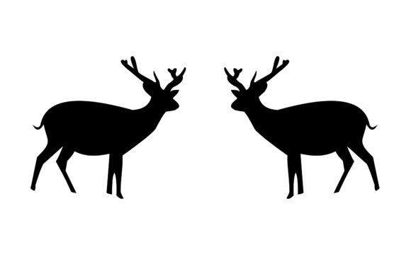 Christmas Reindeer Silhouette Illustrations