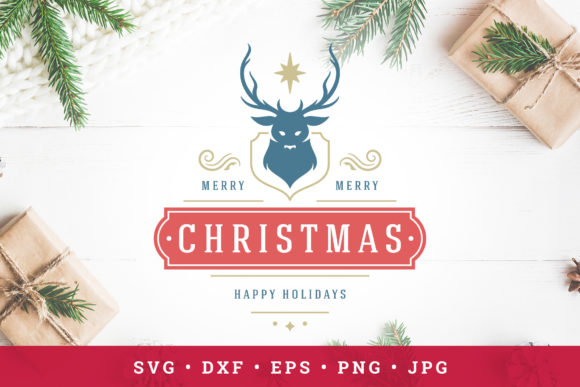 Christmas Saying Design with Reindeer