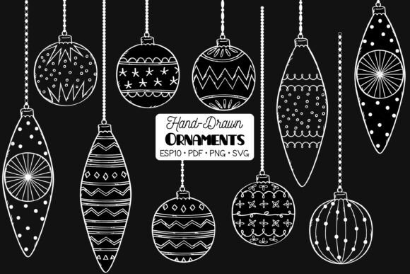 Christmas Tree Ball Ornament White Decor Illustrations