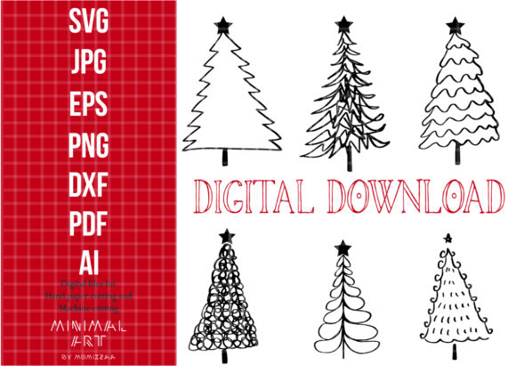 Christmas Tree Clip-art Graphic for Handmade Creators