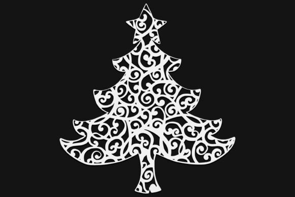 Christmas Tree Mandala Illustrations