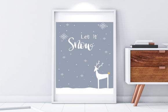 Christmas Wall Art-Let Snow-HolidayDecor Illustrations