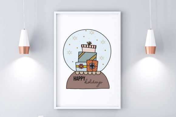 Christmas Wall Art-Snowball Gift-Holiday Illustrations