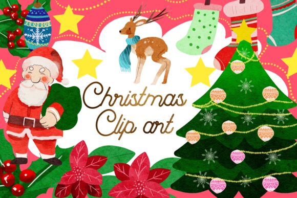 Christmas Xmas Element Clipart Set for Seasonal Branding