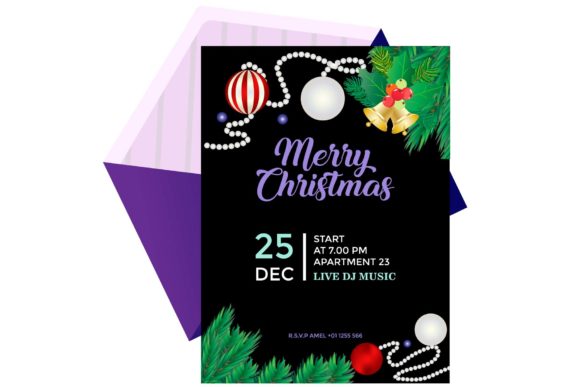 Cute Christmas Party Flyer Illustrations