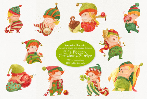 Elf s Factory Christmas Stories Illustrations