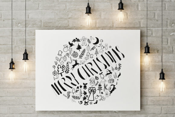 Merry Christmas Hand Drawn Lettering Illustrations