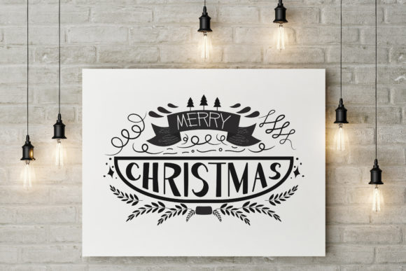 Merry Christmas Lettering Celebration Illustrations