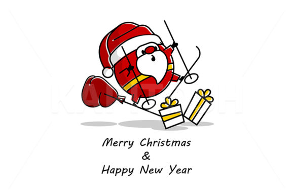 Santa in Line Style Illustrations